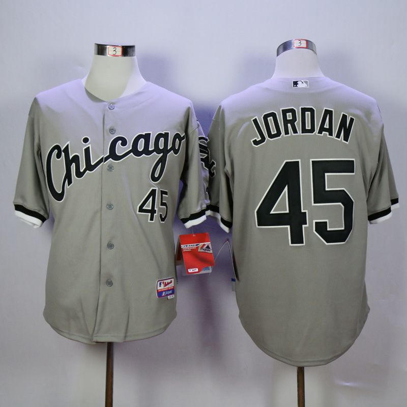 Men Chicago White Sox #45 Jordan Grey Throwback MLB Jerseys